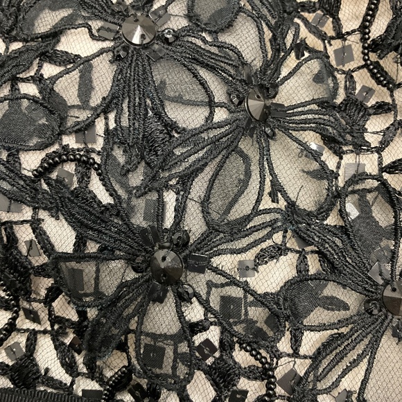 OSCAR DE LA RENTA BLACK PRE FALL 2011 EMBELLISHED STRAPLESS LACE COCKTAIL DRESS - Picture 5 of 5